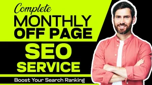 We will do monthly off page SEO service by white hat high authority dofollow backlinks