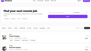 Remote Job Board for Sale – Inspired from RemoteOK making $2.7M/year (Earn from Job Listings, Sponsorships)