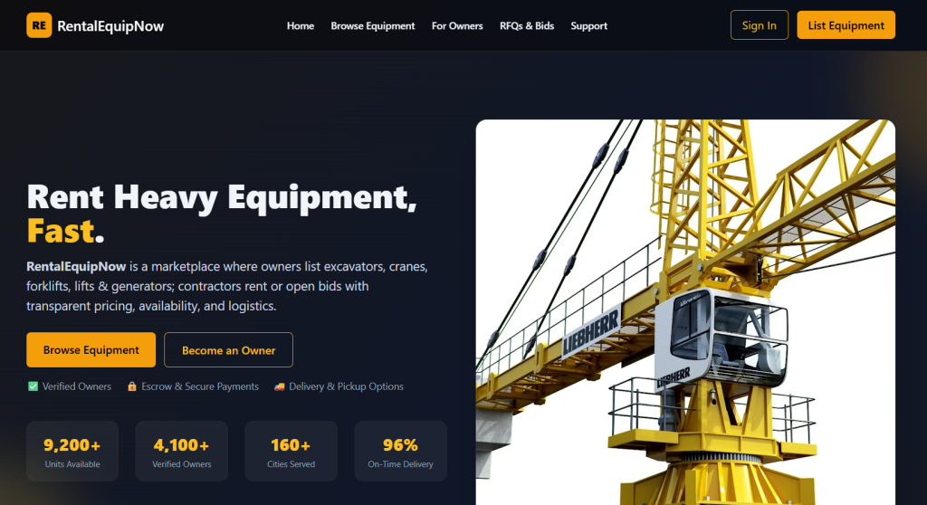 Machinery & Equipment Rental Marketplace